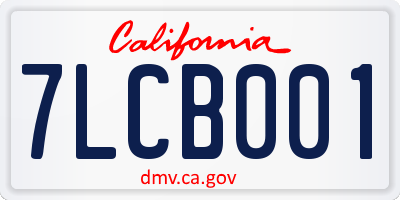 CA license plate 7LCB001