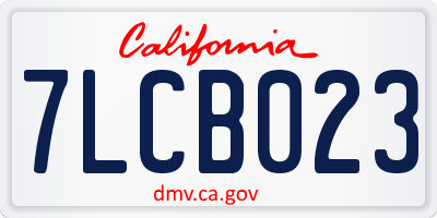 CA license plate 7LCB023