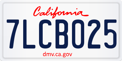 CA license plate 7LCB025
