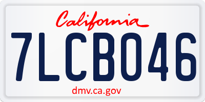 CA license plate 7LCB046