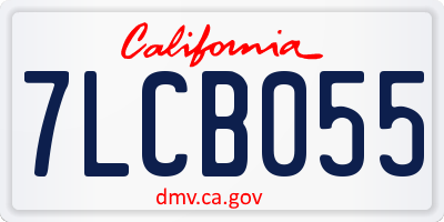 CA license plate 7LCB055