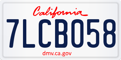 CA license plate 7LCB058
