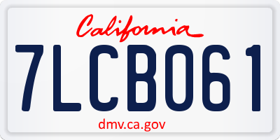 CA license plate 7LCB061