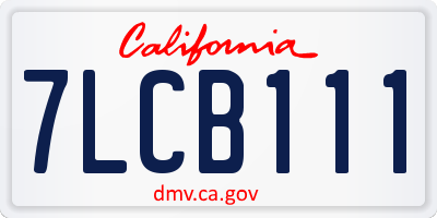 CA license plate 7LCB111
