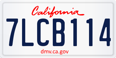 CA license plate 7LCB114