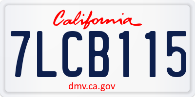 CA license plate 7LCB115
