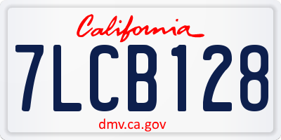 CA license plate 7LCB128