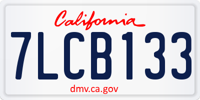 CA license plate 7LCB133