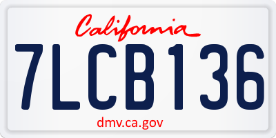 CA license plate 7LCB136