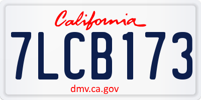 CA license plate 7LCB173