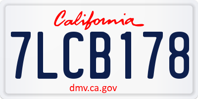 CA license plate 7LCB178