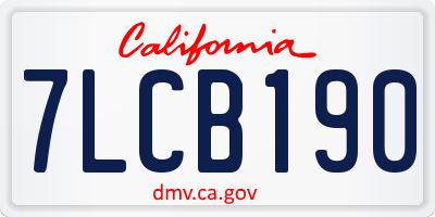 CA license plate 7LCB190