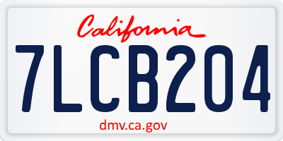 CA license plate 7LCB204