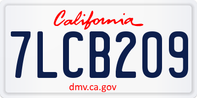 CA license plate 7LCB209