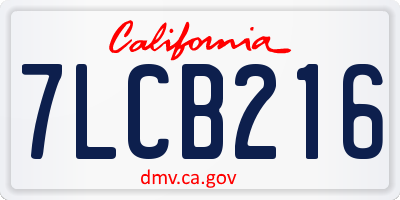 CA license plate 7LCB216