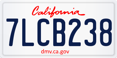 CA license plate 7LCB238