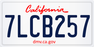 CA license plate 7LCB257