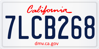 CA license plate 7LCB268