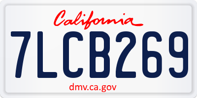 CA license plate 7LCB269
