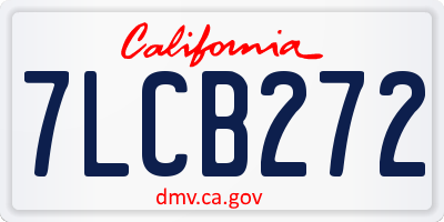 CA license plate 7LCB272