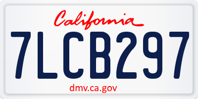 CA license plate 7LCB297