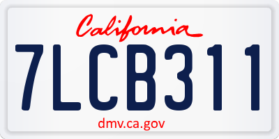 CA license plate 7LCB311