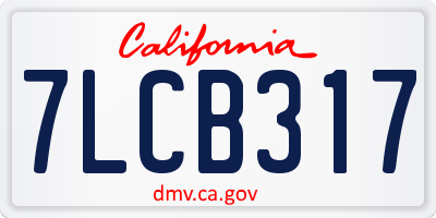 CA license plate 7LCB317