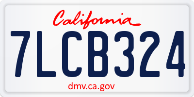 CA license plate 7LCB324