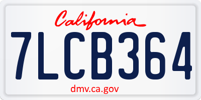 CA license plate 7LCB364