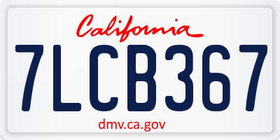 CA license plate 7LCB367