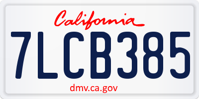 CA license plate 7LCB385