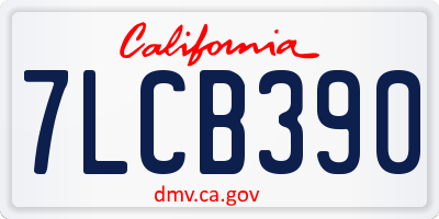 CA license plate 7LCB390
