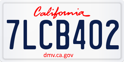 CA license plate 7LCB402