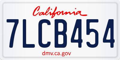 CA license plate 7LCB454