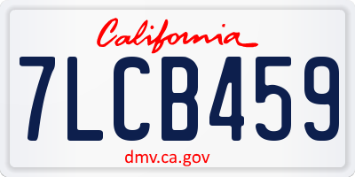 CA license plate 7LCB459