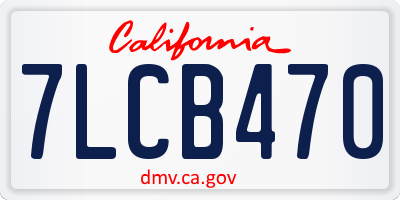 CA license plate 7LCB470