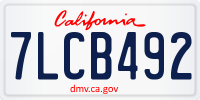 CA license plate 7LCB492