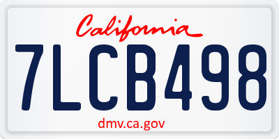 CA license plate 7LCB498
