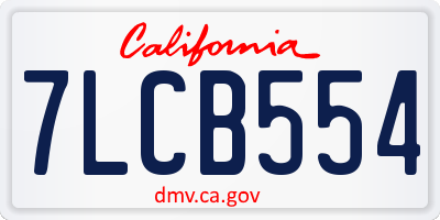 CA license plate 7LCB554