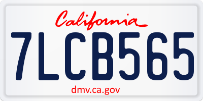 CA license plate 7LCB565