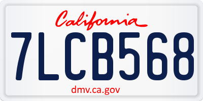 CA license plate 7LCB568