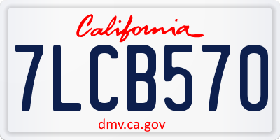 CA license plate 7LCB570