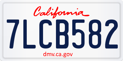 CA license plate 7LCB582