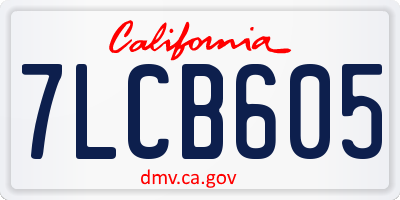 CA license plate 7LCB605