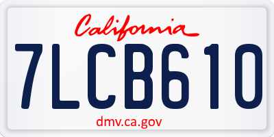 CA license plate 7LCB610
