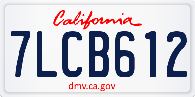 CA license plate 7LCB612