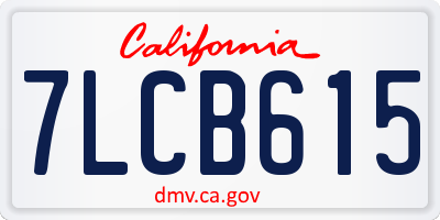 CA license plate 7LCB615