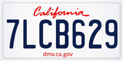 CA license plate 7LCB629