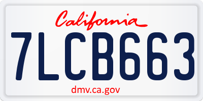 CA license plate 7LCB663