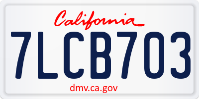 CA license plate 7LCB703